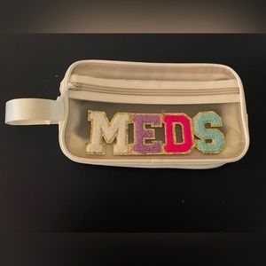 NWT Fun “MEDS” Zipper Case Travel Bag wipeable